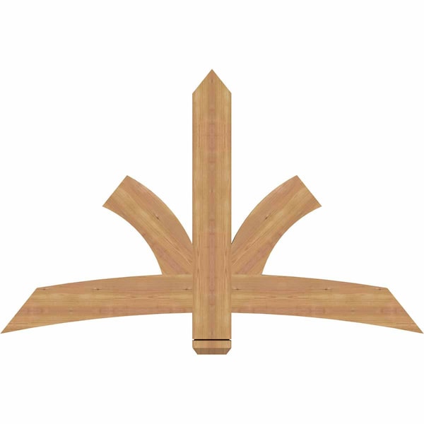 Ekena Millwork Davenport Timber Gable Bracket, Western Red Cedar, 60"W x 38"H x 1 1/2"D x 5 1/2"F, 15/12 Pitch GBW060X38X0206DAV00SWR - main